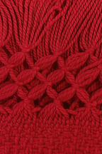 Rebosos (Bufandas) Rojos con Macramé y Borlas