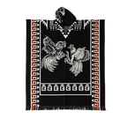Black Handcrafted Mexican Poncho – Traditional Pattern Collection
