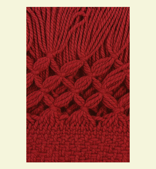 Intricate Deep Red Reboso