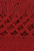 Rebozo intrincado rojo oscuro