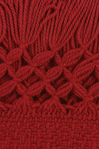 Rebozo intrincado rojo oscuro