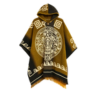 Aztec Calendar Handcrafted Mexican Poncho – Traditional Pattern Collection