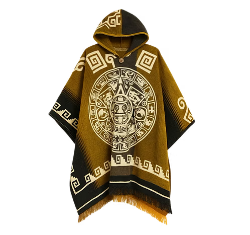 Poncho Mexicano Artesanal Calendario Azteca – Colección de Patrones Tradicionales