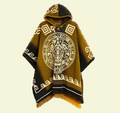 Aztec Calendar Handcrafted Mexican Poncho – Traditional Pattern Collection