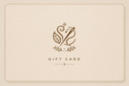 Gift card with decorative logo and 'GIFT CARD' text on a beige background