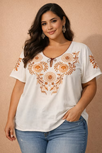 Blusa artesanal mexicana bordada