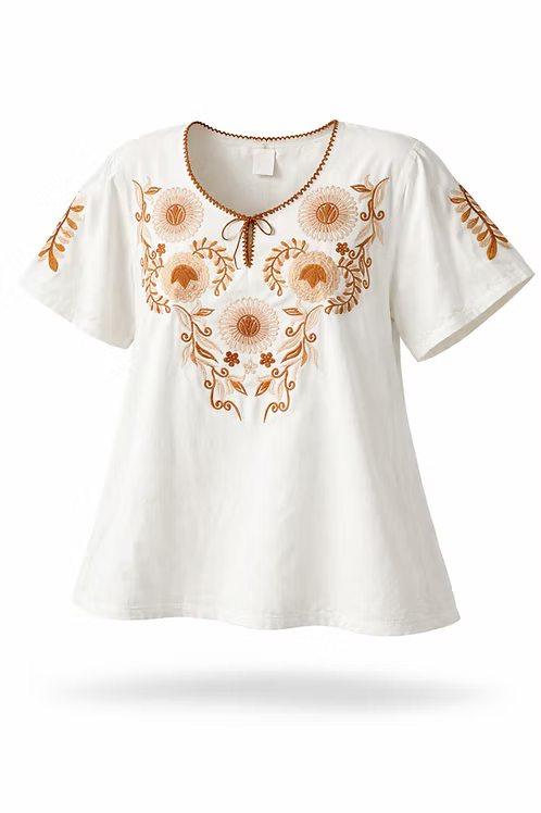 Handmade Mexican Embroidered Blouse