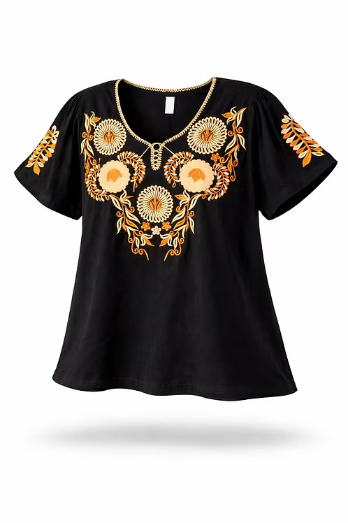 Handmade Mexican Embroidered Blouse