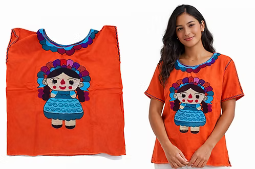 Mexican Embroidered, Handmade Mexican Blouse