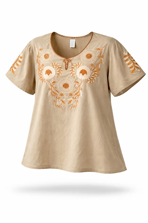 Handmade Mexican Embroidered Blouse