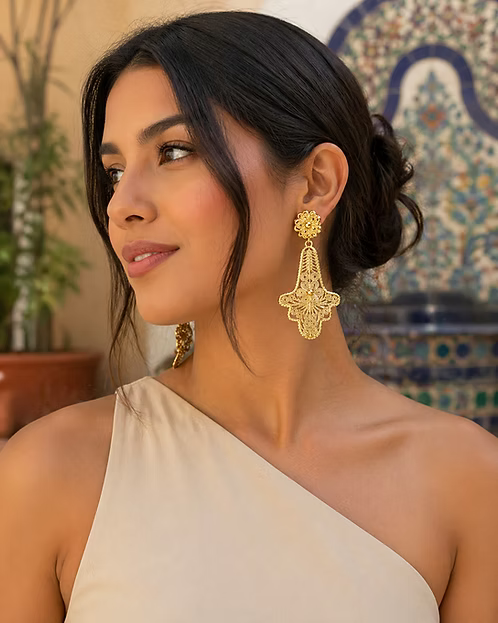Mexican Filigree Gold Plated Earrings