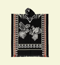 Black Handcrafted Mexican Poncho – Traditional Pattern Collection